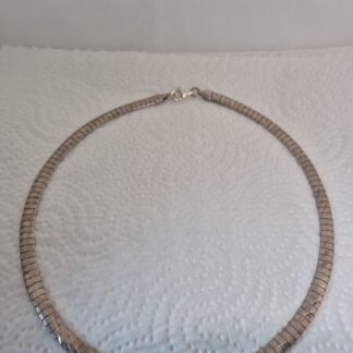 Collier Argent 925 Maille Plate Oméga Vintage