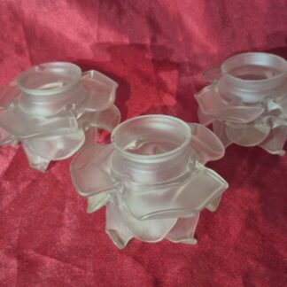 3 Tulipes en verre pince de forme fleur pour lustre lampe, Art Nouveau,deco