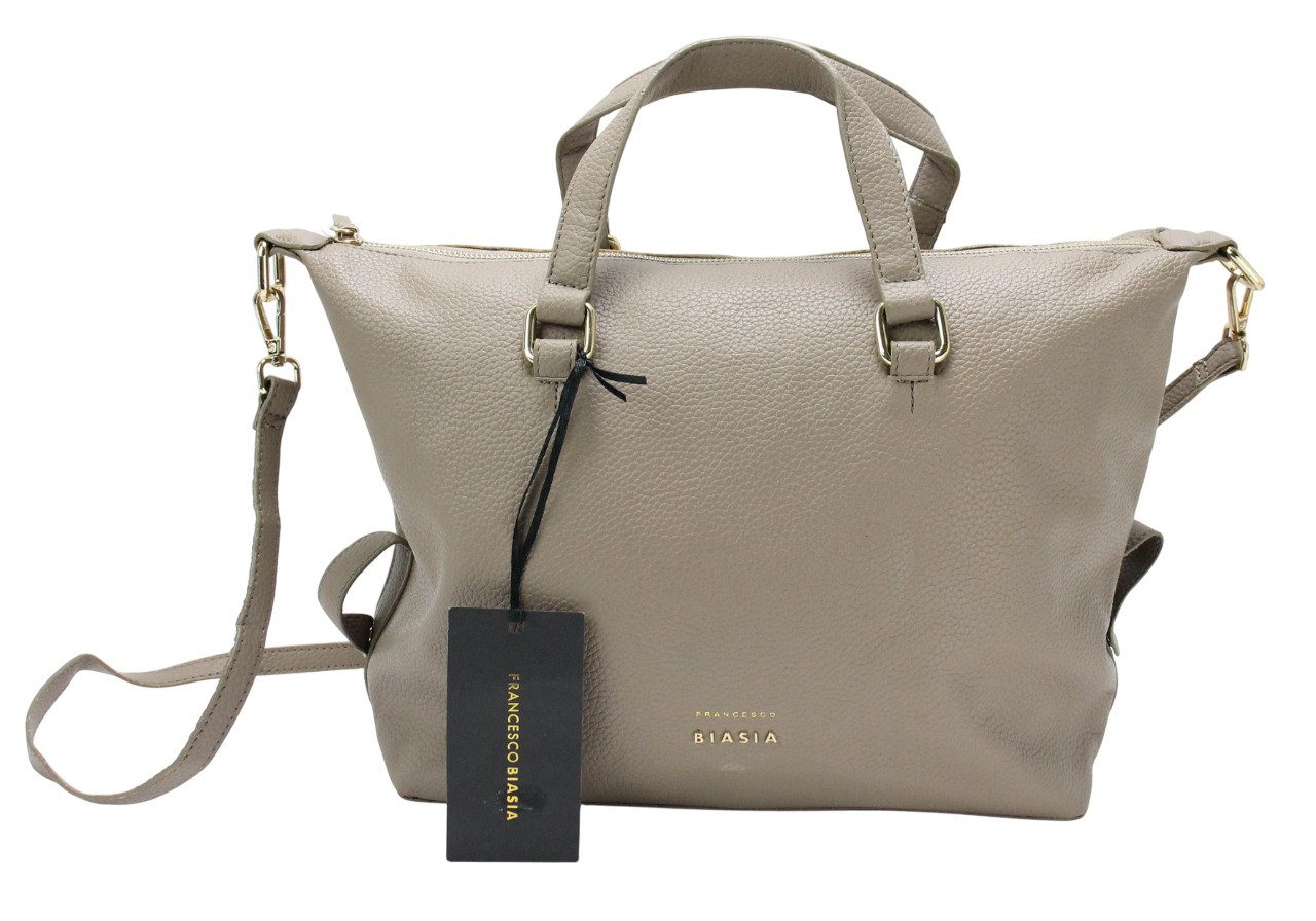 FRANCESCO BIASIA Sac Femme Taille Unique Gris Fermeture Éclair Sangle Détachable