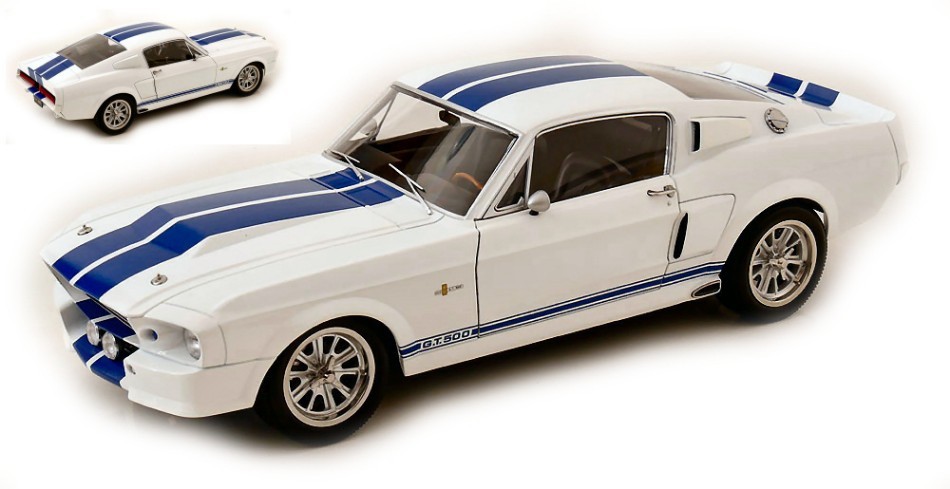 KK Scale FORD MUSTANG SHELBY GT500 1967 WHITE/BLUE 1:12