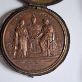 Rare Medaille Napoléon 3 Canal Cuivre Second Empire