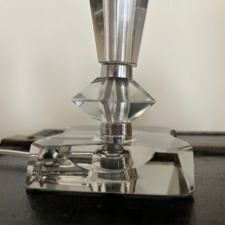 Ancien beau pied de lampe Art Déco verre/cristal électrifié