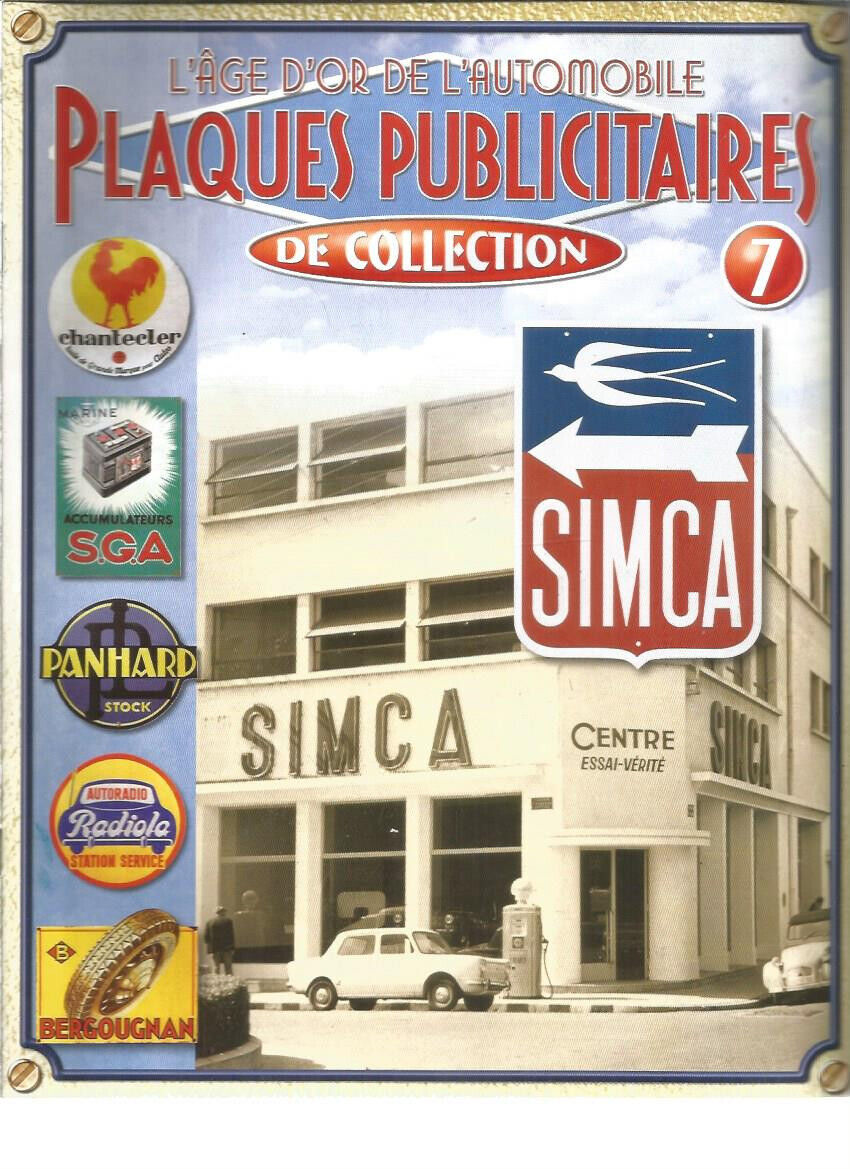 PLAQUES PUBLICITAIRES DE COLLECTION N°07 - SIMCA