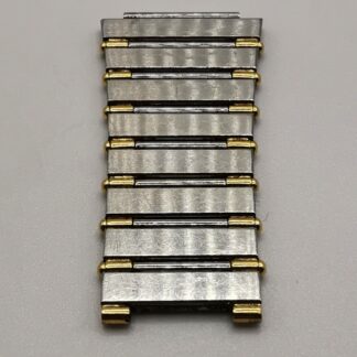 OMEGA - SECTION DE BRACELET 8-MAILLONS ACIER/OR-16/21MM-CLOUS DE DECOR BORGNES