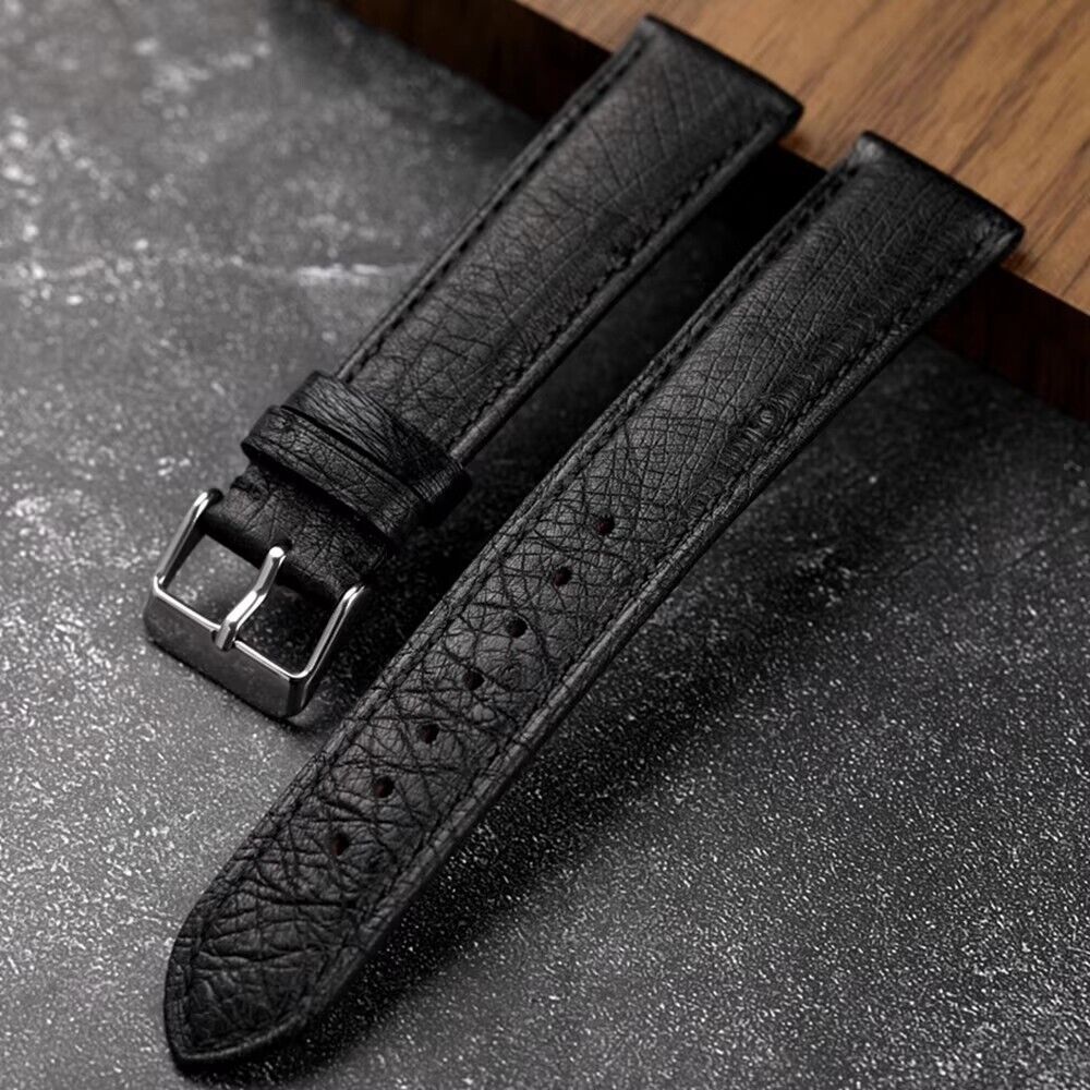Bracelet Montre En Cuir D'Autruche Marron Noir 18Mm 19Mm 20Mm 21Mm 22Mm