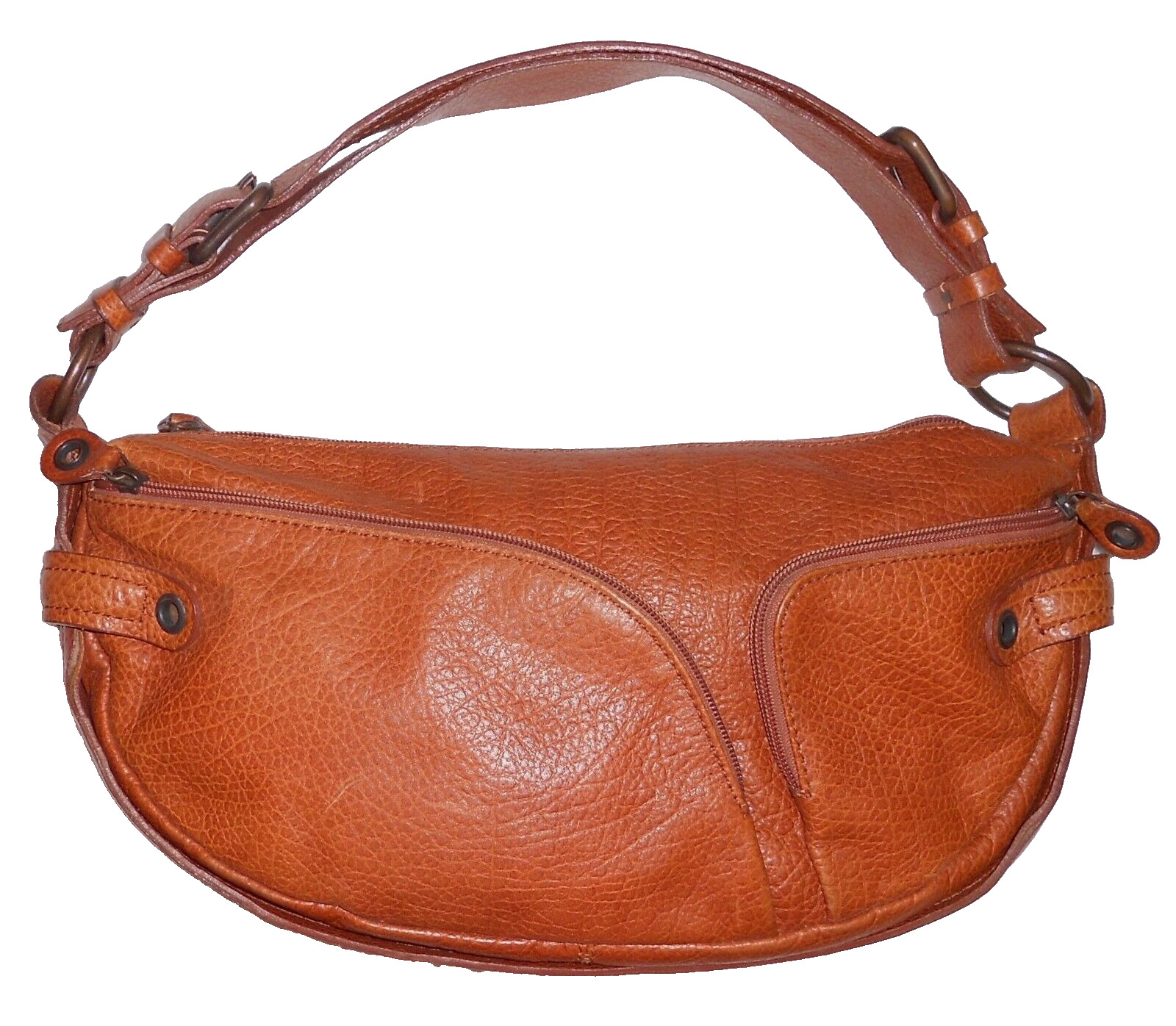 FRANCESCO BIASIA sac à main cuir marron TBE