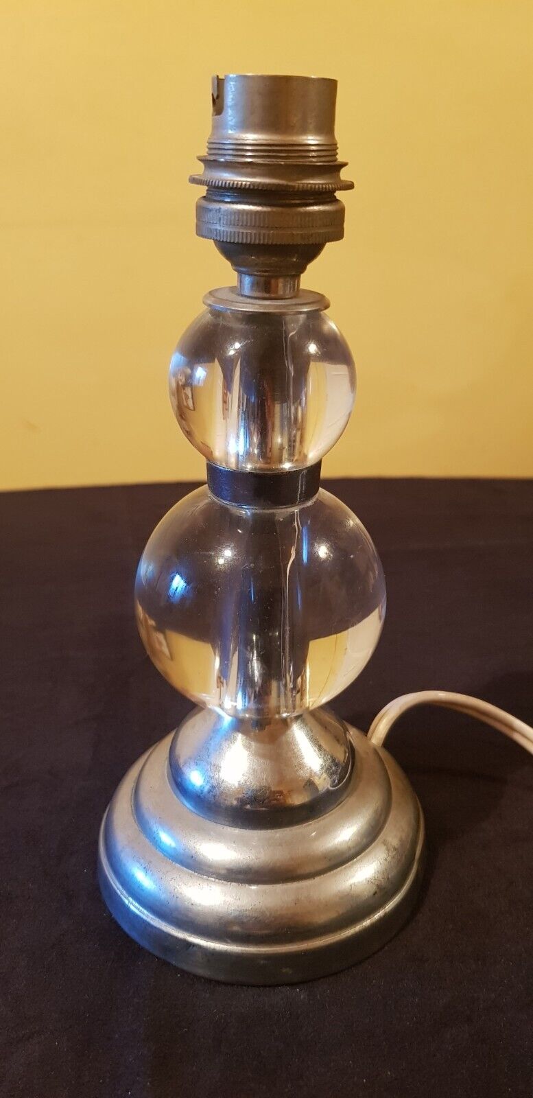 Pied de lampe Jacques ADNET en cristal. Art déco moderniste.