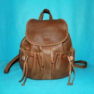 sac a dos FRANCESCO BIASIA en cuir marron format A4 unisexe