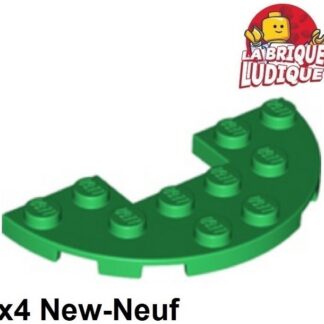 Lego 4x Plate Round plaque ronde Half 3x6 demi rond cercle vert/green 18646 NEUF