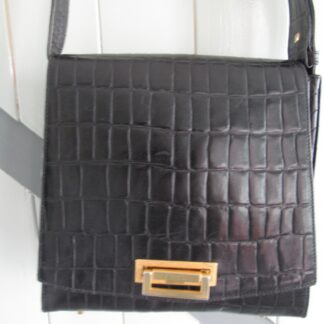 SAC A BANDOULIERE CUIR NOIR FRANCESCO BIASIA
