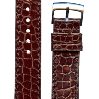 Assortiment Marron Véritable Alligator Bracelet Montre 16mm 18mm 19mm 20m Acier