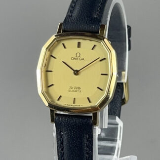 Montre vintage femme OMEGA De Ville 5910103 or pile neuve bracelet cuir neuf