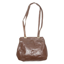 Sac À Épaule Vintage FRANCESCO BIASIA Femme Cuir Marron Années 90