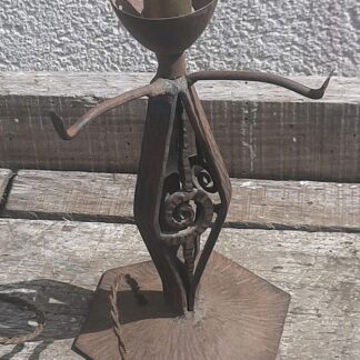 ANCIEN PIED DE LAMPE EN FER FORGE ART DÉCO