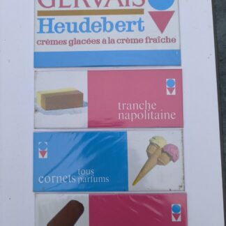 Anciennes Tôles Publicitaires Glace Gervais No Plaque Émaillée