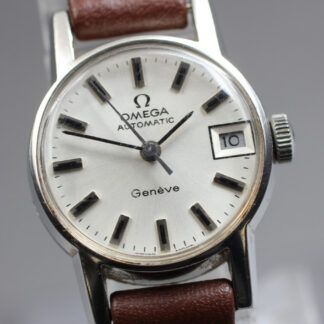 [Exc+5] Vintage OMEGA Geneve Cal.684 Automatic Gold Dial Date Ladies Swiss Made
