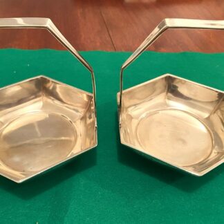 A pair of art deco silver bonbonnieres by Walker & Hall 1921