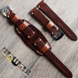 Bande de manchette en cuir Buffalo Bund Pad bracelet de montre 18-26 cuff strap
