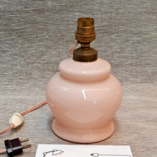 ANCIEN PIED DE LAMPE ART DÉCO OPALINE ROSE