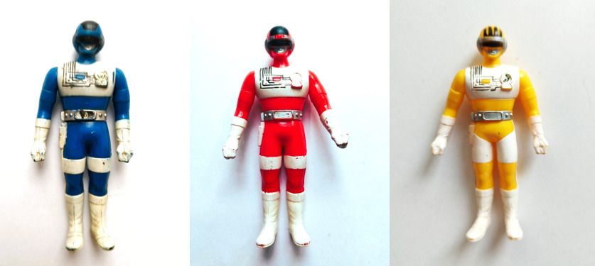 Lot 3 figurines BIOMAN Sofubi Vinyl - Bandai 1984