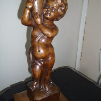 TRES BEAU PIED DE LAMPE EN BOIS SCULPTER.. 1955 signée:L.VIDALE .1955