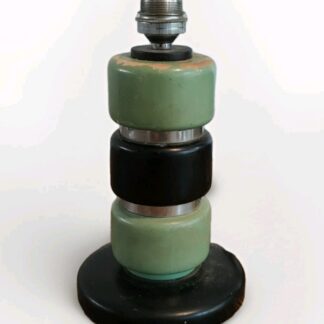 Pied De Lampe Art Déco/Moderniste Bois Laqué Et Chrome 1930's