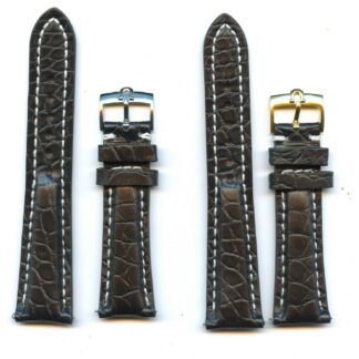 MB Véritable Noir Bracelet Alligator 18mm 19mm 20mm 22mm & Omega Boucle Acier Or