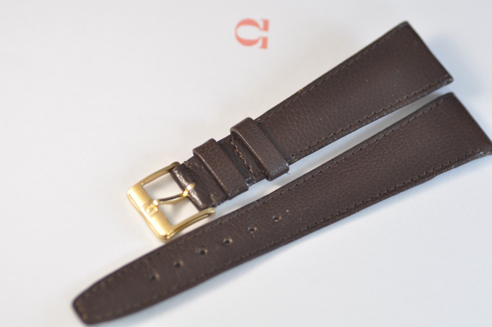 Original OMEGA Montre-Bracelet Sangle Marron 20mm & or Rempli Boucle