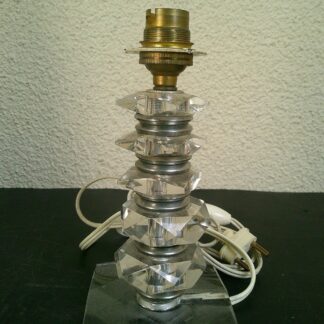 PIED DE LAMPE ART DECO MODERNISTE VERRE ET ALU STYLE ADNET