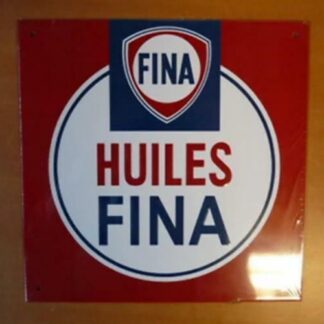 PB53 PLAQUE PUBLICITAIRE tolée age d'or Automobile : Huiles FINA 21cm x 21cm