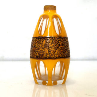 Art déco- Moser (att.) -Flacon cristal overlay - Scène antique dégagé à l'acide