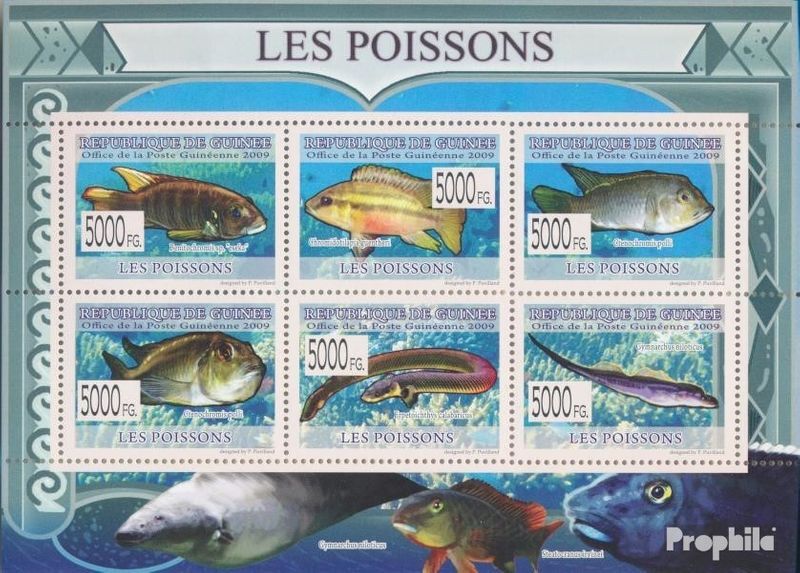 Guinée 6376-6381 Feuille miniature (complète. édition) neuf avec gomme originale