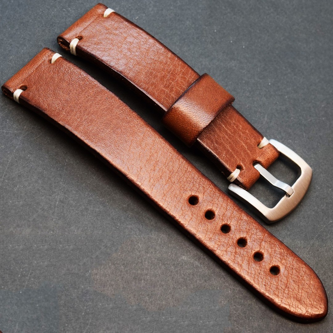 Bracelet de Montre Strape en cuir, Vintage 18- 26 mm marron watch Band
