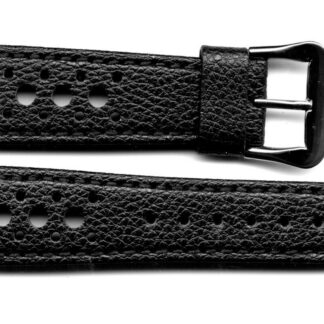 Bracelet Rally Corfam® Noir 18Mm Pour Heuer, Omega Ou Autres