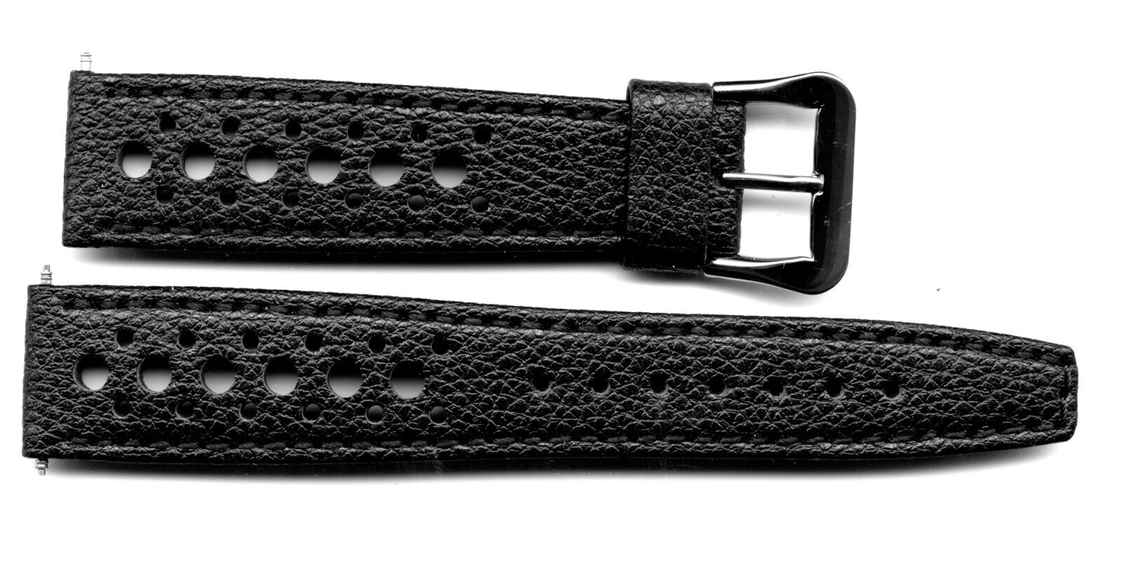 Bracelet Rally Corfam® Noir 18Mm Pour Heuer, Omega Ou Autres