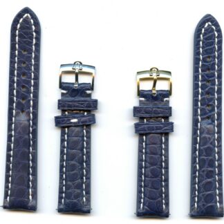 MB Véritable Bleu Bracelet Alligator 20MM Ou 22MM & Gen. Omega Boucle Acier Or