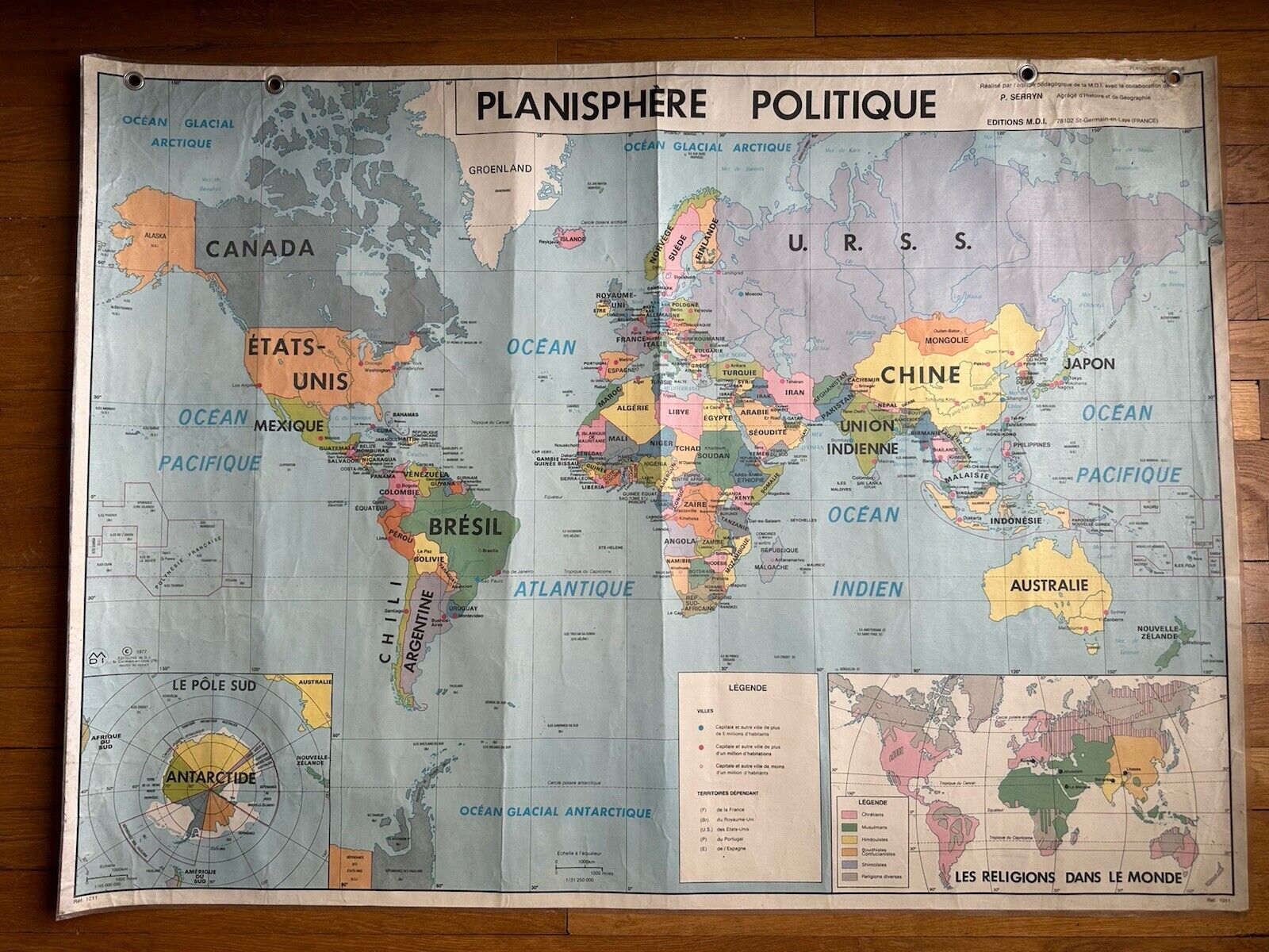 Affiche scolaire plastifiée R/V - Planisphère Politique / Planisphère Économique