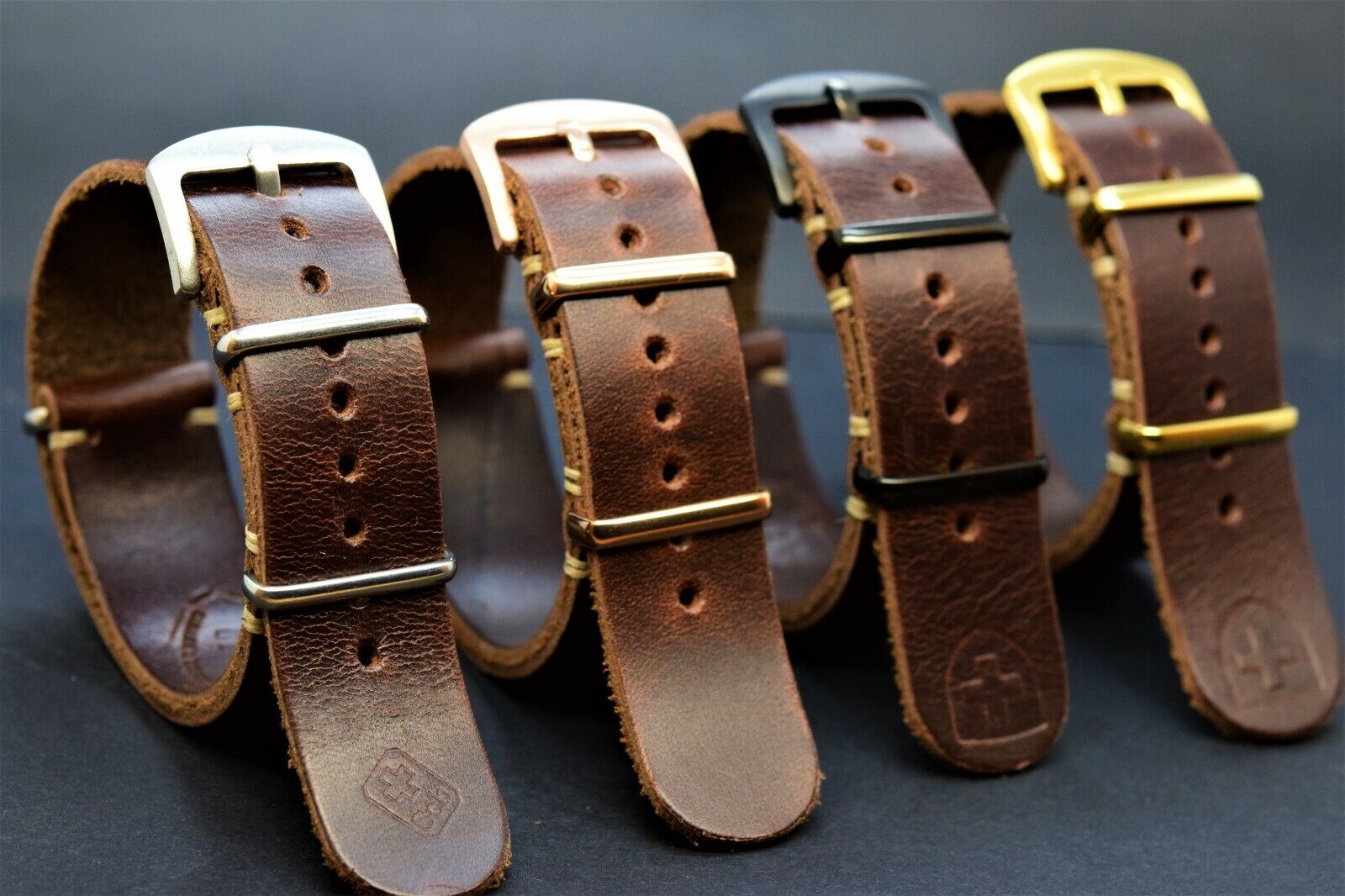 Bracelet montre en cuir,Zulu militaire strap,adapté la main Rolex,18/20/22/24 mm