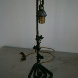 PIED DE LAMPE NOIR ART DECO FER FORGE St BRANDT LUMINAIRE 1930 ANCIEN