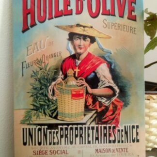 Grande plaque publicitaire en métal (30 x 40) Huile d'olive Made in France