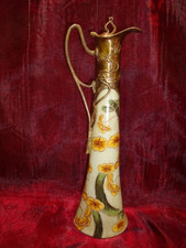Cruche Pichet Fleur Iris Style Art Deco Style Art Nouveau Porcelaine