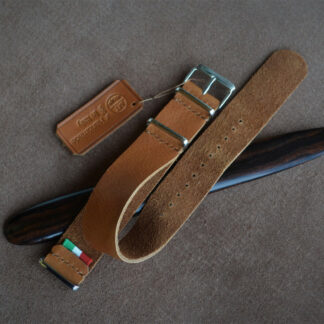 Cinturino Artigianale Tipo Militare En Cuir Fait Main 22 Mm