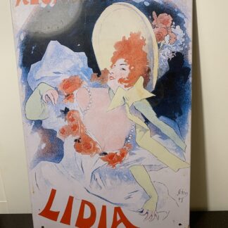 Jules CHERET : LIDIA - ALCAZAR D'ÉTÉ 1896, Plaque publicitaire métallique