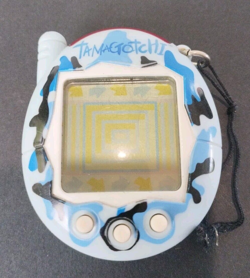Tamagotchi 2004 bandai Bleu Camouflage Testé Fonctionne