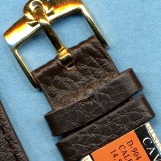 Véritable Cuir Marron Cavadini Sangle Extra Long 18mm & Omega Or Plaque Buckle