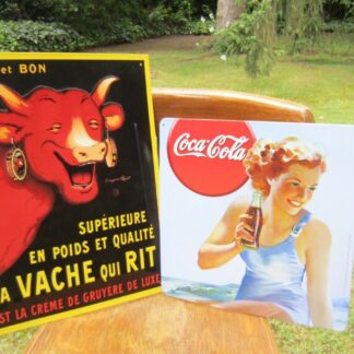 LOT (2) PLAQUES PUBLICITAIRES TOLE 40 X 30 & 30 X30 PARFAIT ETAT