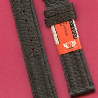 Genuine Brown Leather Cavadini Strap Extra Long 18Mm & Vintage Omega Gold Buckle