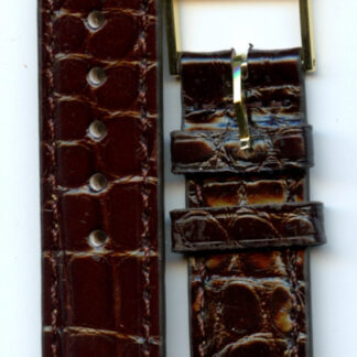 20mm Alligator Noir Sangle & Omega Vintage Boucle or Ou Acier