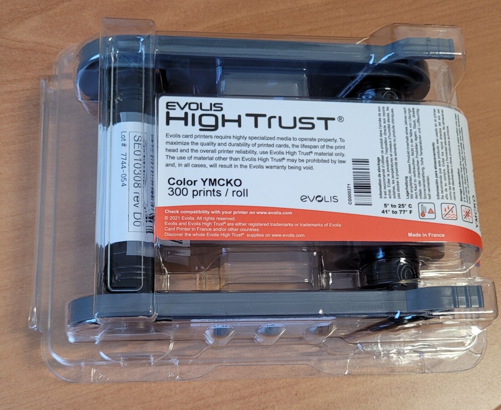 Ruban d Impressions Couleur EVOLIS YMCKO 300 Impression. Réf R5F008EAA