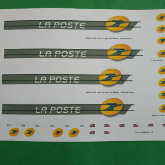 TRAIN. ECHELLE HO. DECALCOMANIE POUR TGV LA POSTE.